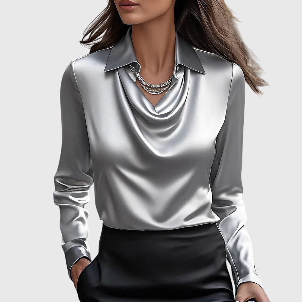 Bodil™ | Elegant bluse i skinnende sateng
