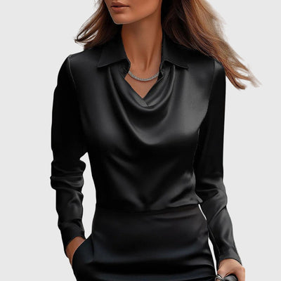 Bodil™ | Elegant bluse i skinnende sateng