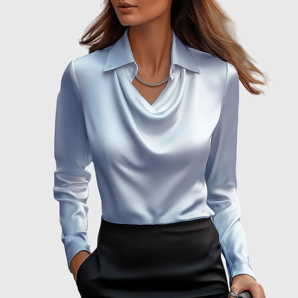 Bodil™ | Elegant bluse i skinnende sateng