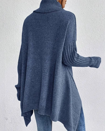 Grete™ - Elegant Asymmetrisk Høyhalset Genser