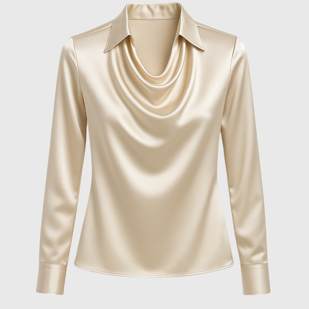 Bodil™ | Elegant bluse i skinnende sateng