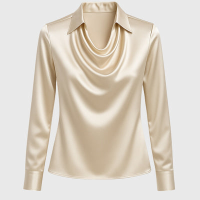 Bodil™ | Elegant bluse i skinnende sateng